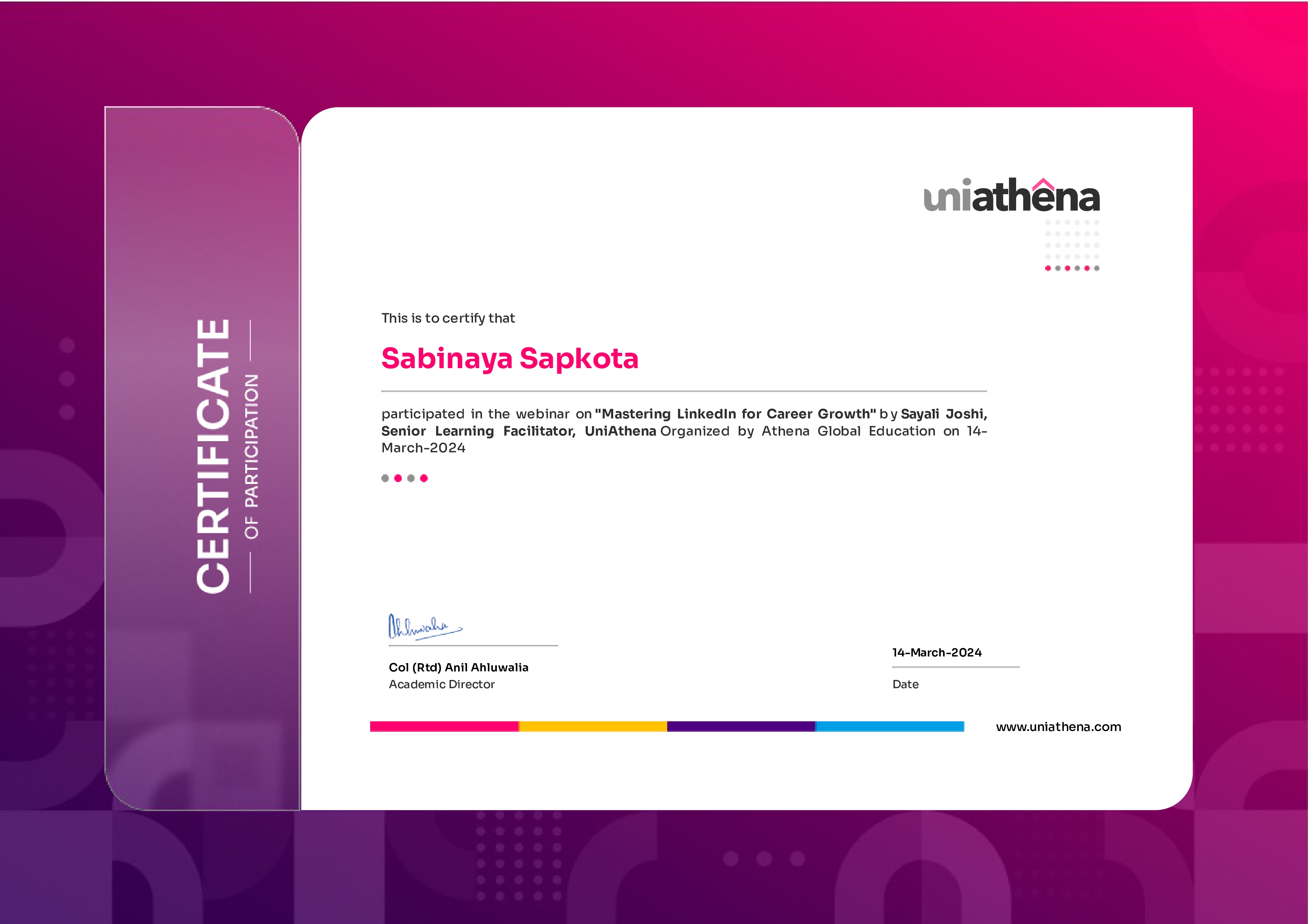 Certificate 1